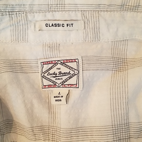 Lucky Brand Mens White Short Sleeve Shirt Large - Picture 4 of 4